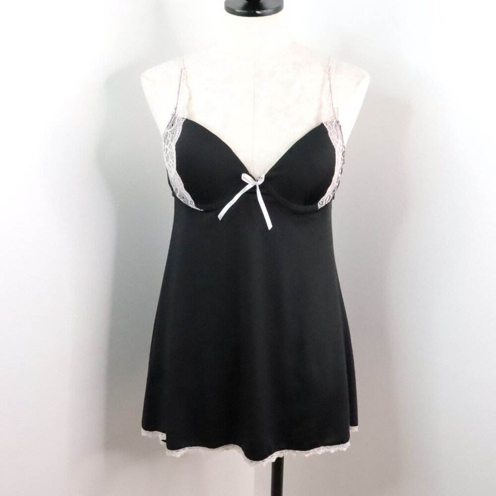 International Intimates Women's M Lace Trim Chemise Teddy Slip Lingerie Dress